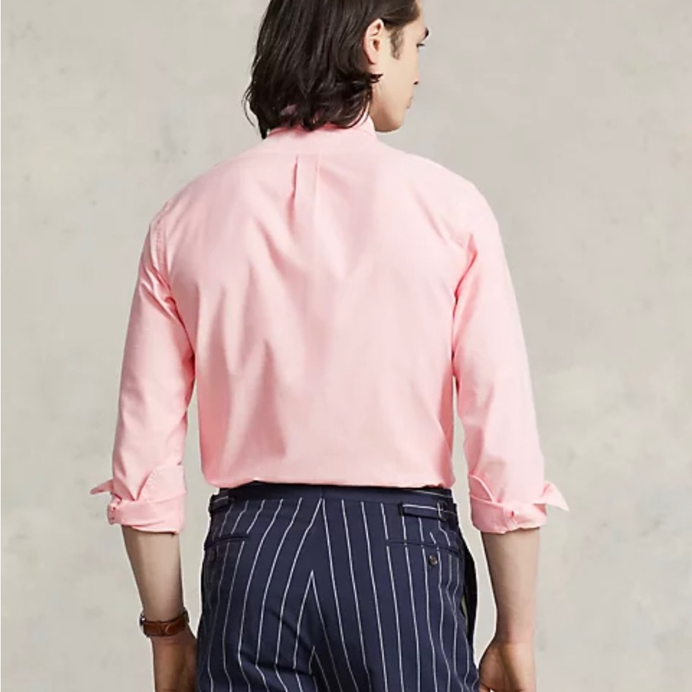 Polo Ralph Lauren Slim Fit Stretch Oxford Pink Shirt Size M - Picture 4 of 14